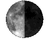 Mond, Phase: 50%, abnehmender Halbmond